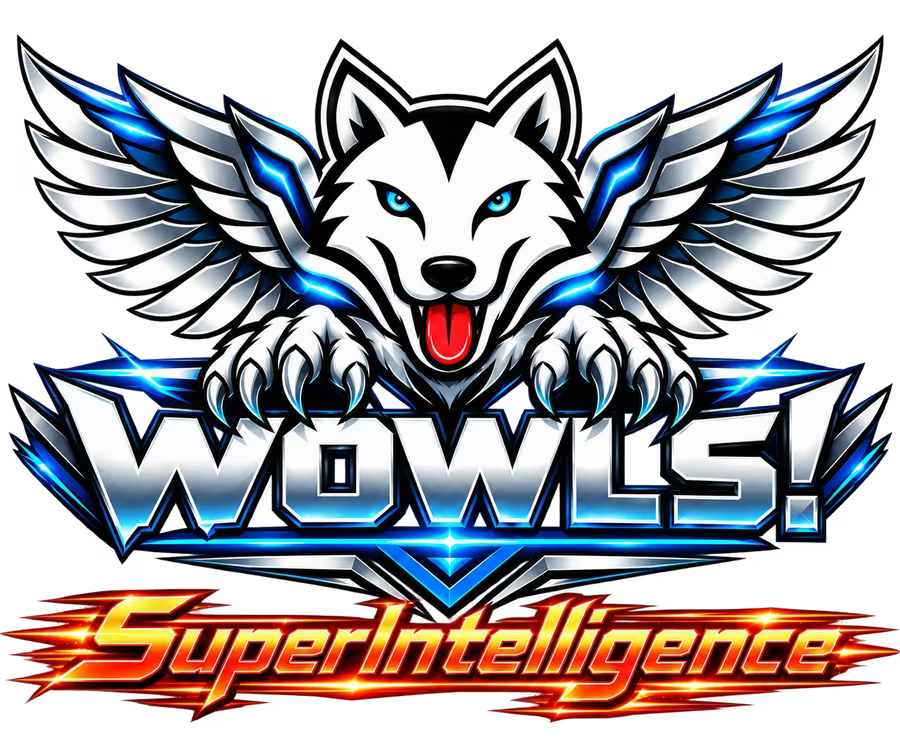 WOWLS! SuperIntelligence winged wolf emblem
